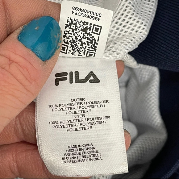 Fila Slade Track Jacket Men Logo Spell Out Red White Blue USA Windbreaker med - Picture 13 of 16